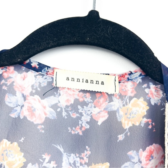 Annianna Short Sleeve Sheer Blue Summer Kimono Cardigan - Picture 2 of 7